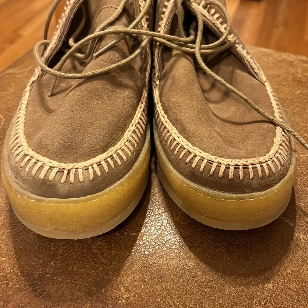 New Laidback London Shenje Crochet Lace Up Chukka Boots Camel Size 6, 7, 9